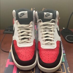 Nike court vision mid red and black version